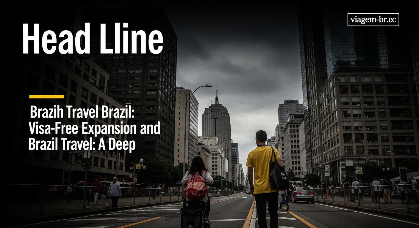 Brazil travel scene with passport and map illustrating visa-free routes