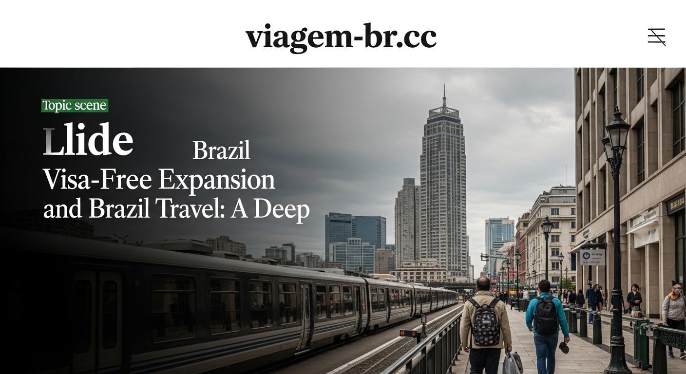 Brazil travel scene with passport and map illustrating visa-free routes