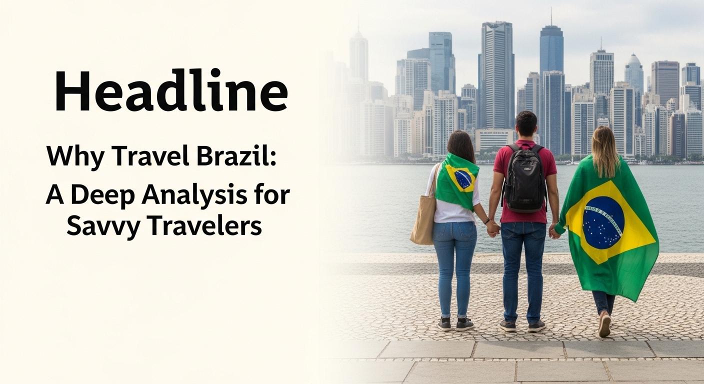 Collage of Brazil landscapes including rainforest, beaches, and city life with travelers