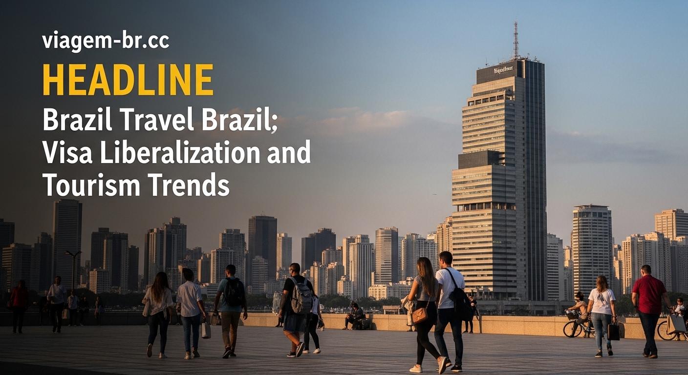 Diverse travelers at a Brazilian airport considering visa policy changes and tourism opportunities.