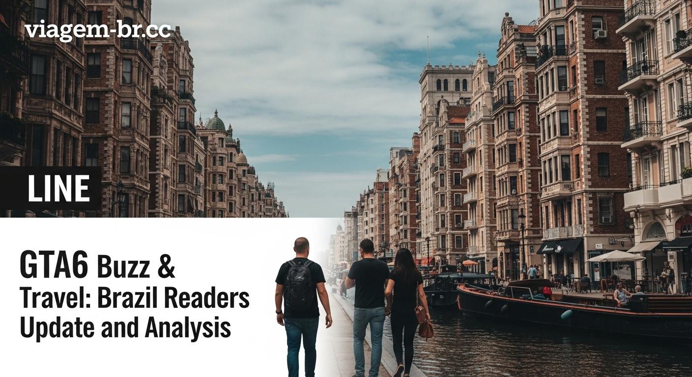 Brazilian travel article concept with GTA6-inspired design elements and tropical scenery