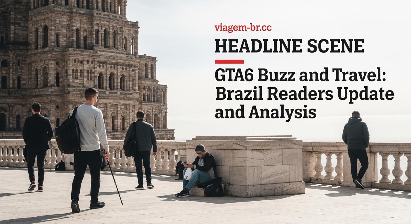 Brazilian travel article concept with GTA6-inspired design elements and tropical scenery