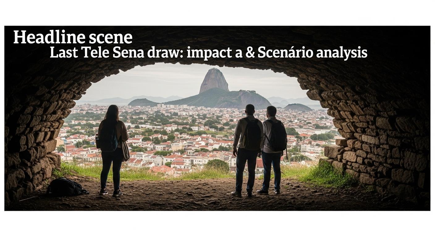 Viajante brasileiro analisando bilhetes de Tele Sena e um mapa, com destino de praia ao fundo.